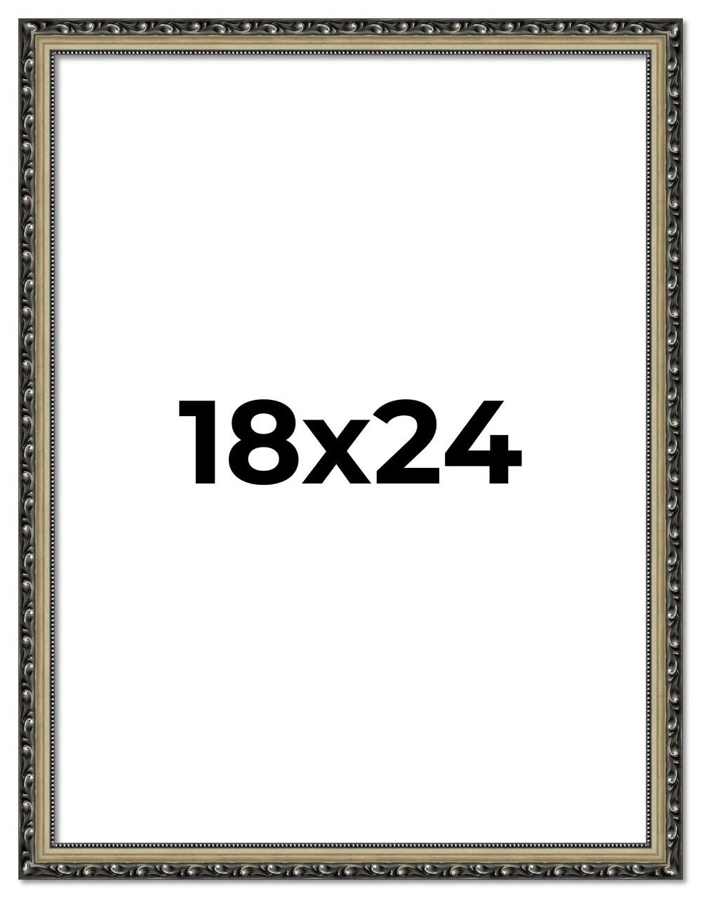 18x24 Silver Wood Picture Frame - UV Acrylic, Foam Board Backing, Hanging Hardware